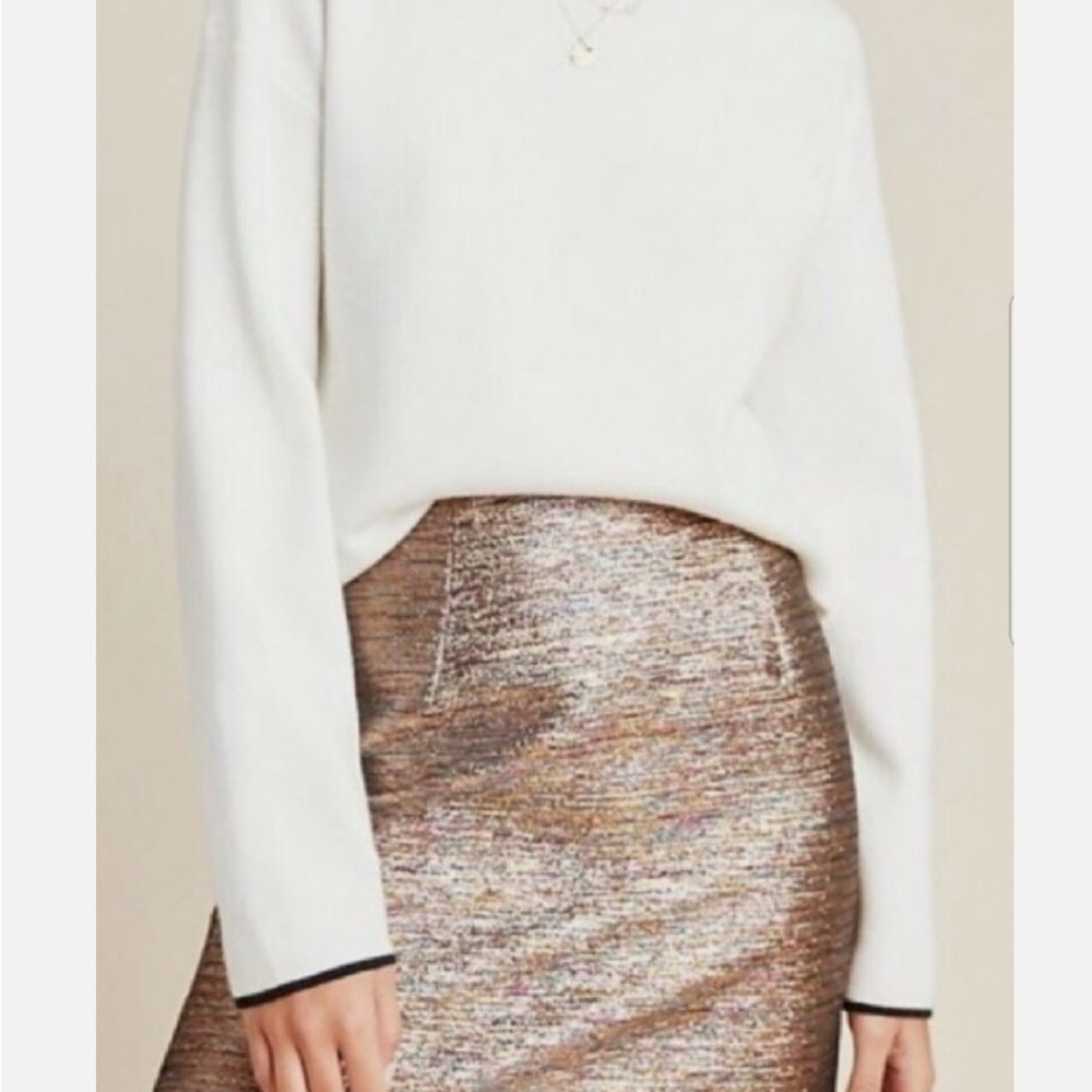 Hutch Anthropologie Sz 6 ANNALEE Shimmer Mettalic Gold Mini Skirt